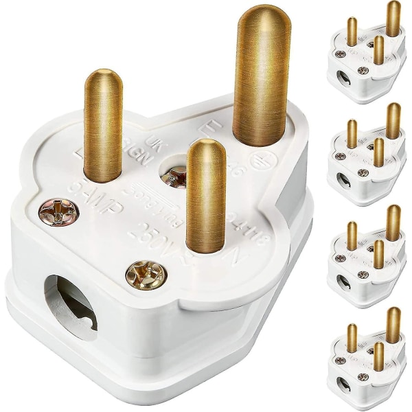 5 Amp runde plugger Nettplugg 3 pins lysplugger for scenebelysning Lampe (svart 5 stk) (yu-b)