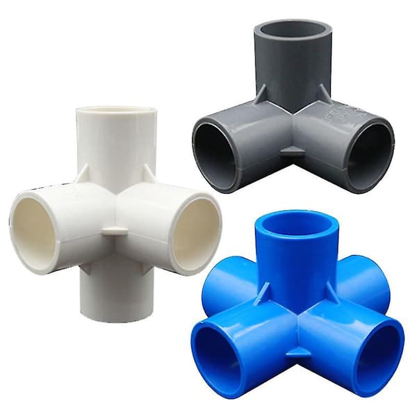 PVC-rørforbindelsesstykker 3 4 5 6-vejs slangesplitter 20-50 mm havevandingsrørforbindelse adapter DIY hyldeforbindelse 32 mm 32 mm 32mm 3 Way5