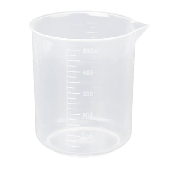500 ml:n mitta-astia, läpinäkyvä