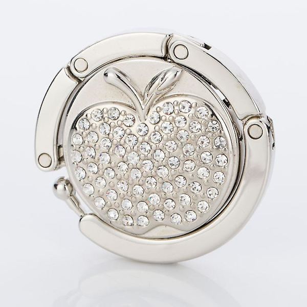 Punge Kroge Foldbar Håndtaskekrog Håndtaskekrog Hanger Med Mønster Bling Rhinestone Taskeholder Til Bord Bord(1stk, Sølv)