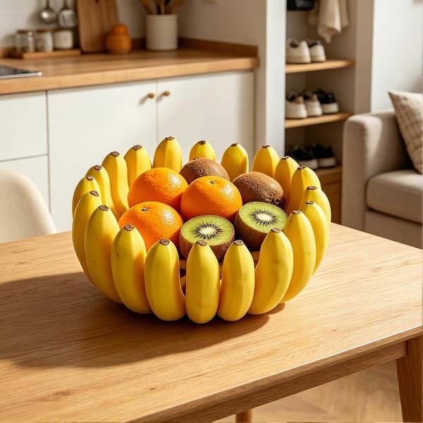 Fruktskål i bananform – 3D-printad rolig – för hem, kök och matsal 15cm