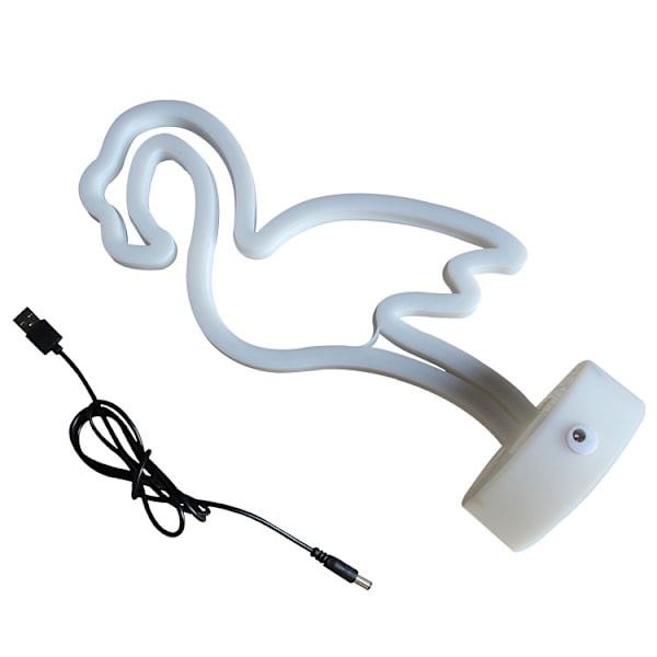 Flamingo Neonskilt, USB/Batteri Rosa Dekorativ Flamingo Neonlys med Stativbase Flamingo Damegave Innflyttingsgave (Flamingo)