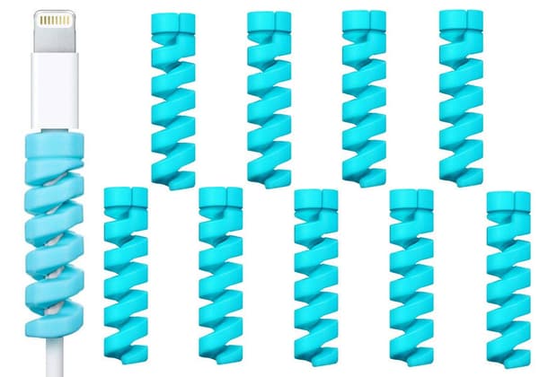 10-pak Spiral Kabelbeskyttere - Oplader Sort sort