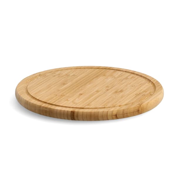 Rund skärbräda i bambu, brun, 29 x 29 x 1,2 cm