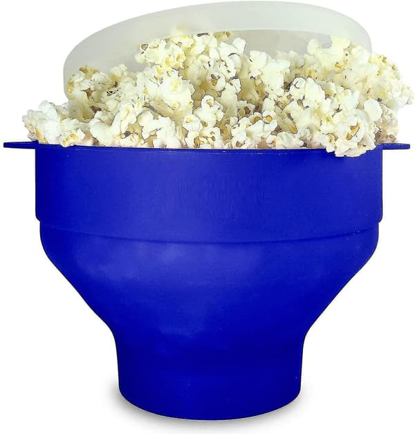 Popcorn bolle silikon sammenleggbar blå