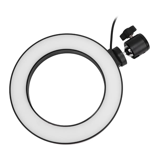 6 tommer LED-ringlys til livestreaming, selfie og fyldlys, dæmpbart, 3 lystilstande