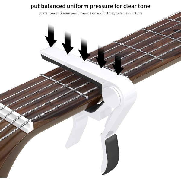 Gitarr Capo Snabbväxlande Capo för 6-strängad Akustisk Gitarr Elgitarr Klassisk Gitarr Ukulele Capotastos Capo (Vit) White