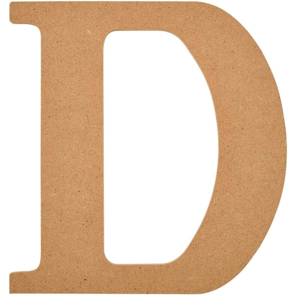 8\" Ubehandlede trebokstaver DIY-håndverk, personlig hjemmedekor, kunstprosjekter, 2-pakning, 63583 og 63593, 8 tommer D + Letter 63593 8 inch
