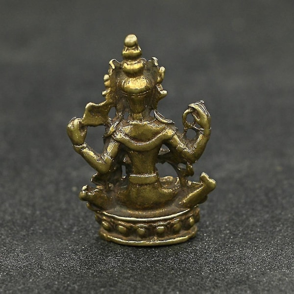 Antik Buddha-staty av koppar Heminredning för små prydnadsföremål A