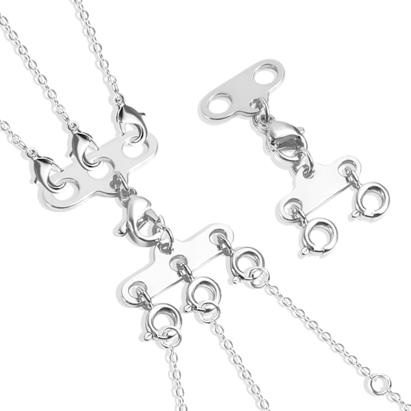 Halskæde Lagdeling Spænder, 2stk Multi Strands Rør Lås Halskæder Separator Spænder, Halskæder Lagdelt Spænder Armbånd Forbindelse 2 3 Strands Sterling SilverB