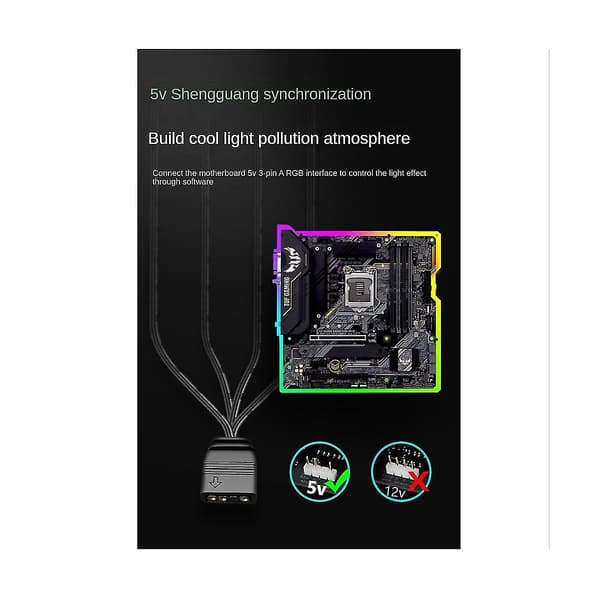 5v 3pin Til Sata Argb Mini Adapter Hub Computer Blæser Led Ing Rgb Kabel