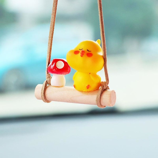 Bil hängande gul chick prydnad bil spegel hängande hängande bil inredning Biltillbehör