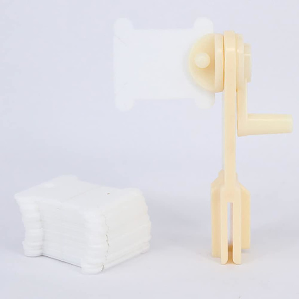 Krydssting vikleplade i plast, trådviklingsplade, gør-det-selv sytilbehør, krydsstingværktøj (1 sæt, off-white)