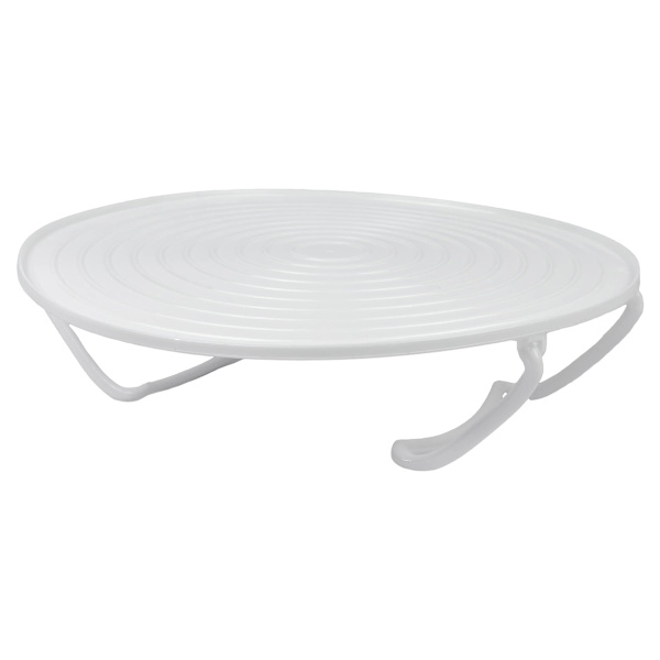 Mikrovågsugn hopfällbar rund bricka två våningar tallrik fat hållare rack lock stapel staplare stativ stöd kök kock organisatör halkfri 2 i 1-24cm x 8cm