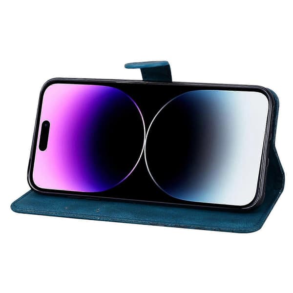Præget PU-etui til iPhone 17 Pro Max BLUE