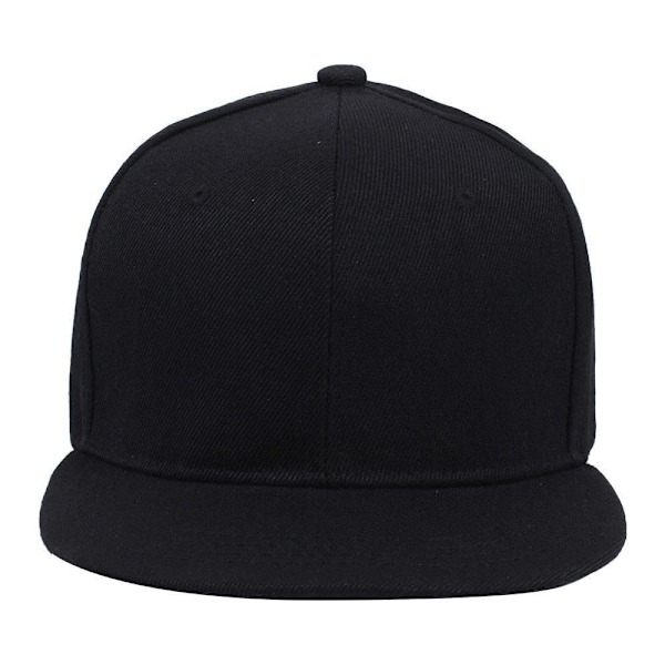 Klassisk Hat Kasket Hip Hop Stil Flad Skygge Ensfarvet Justerbar Størrelse black