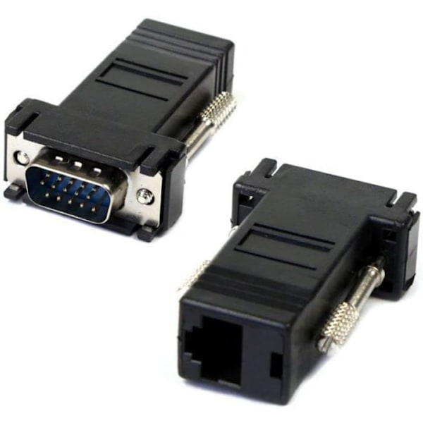 CY VGA RGB 15-stiftshane till Lan Cat5 Cat5e RJ45 Ethernet honadapter Svart RJ45 to VGA RJ45 to VGA