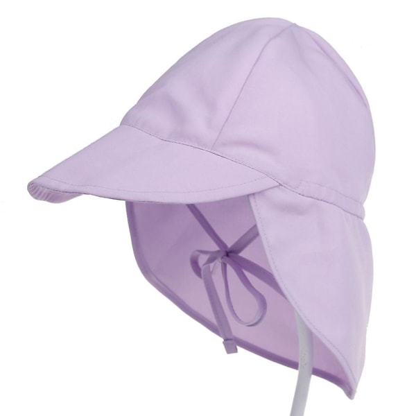 Baby solhat Upf 50+ beskyttelse, justerbar baby sommerstrand ultratynd åndbar hat, pool lege solhat, kasket omkreds 44-48 cm (lilla