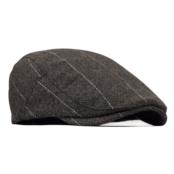 Tweed Flat Cap för Män Körkeps Newsboy Keps - Justerbar Mode Newsboy Irländsk Basker, Vår Höst Vinter, 55-59CM Brown