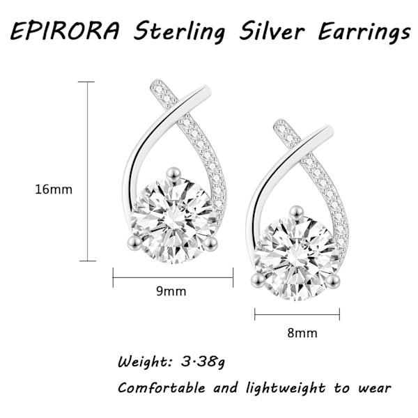Örhängen i Sterlingsilver för Kvinnor och Flickor, Allergivänliga 18K Guldpläterade Örhängen med Cubic Zirconia, Bröllopssmycken
