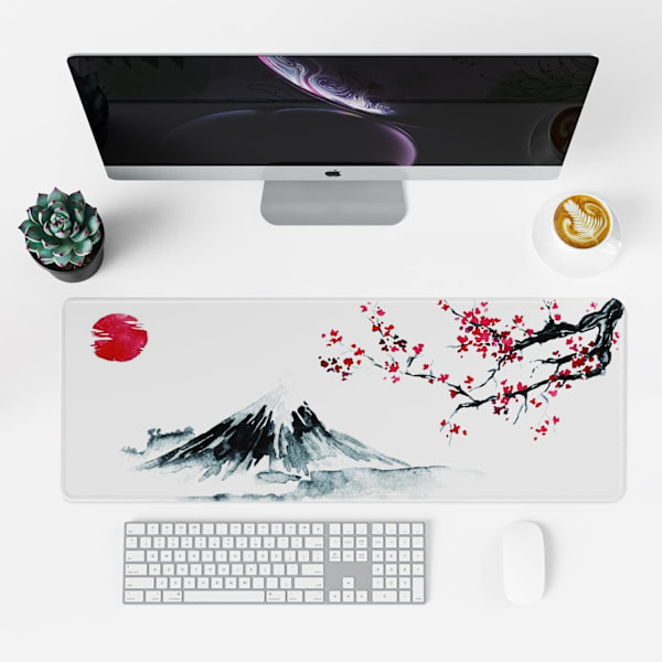 Japanilainen Sakura Valkoinen Hiirimatto (31,5 × 11,8 × 0,12 tuumaa) Erittäin Suuri Hiirimatto Työpöydän Suojus style 2