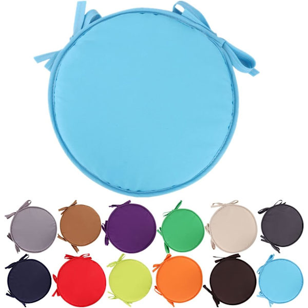 Färgglada inomhus/utomhus stolsdynor runda sittdynor trädgård uteplats hemkuddar - diameter 30cm/38cm, uteplatsmöbler kuddfodral, rund sittdyna Blue 30cm