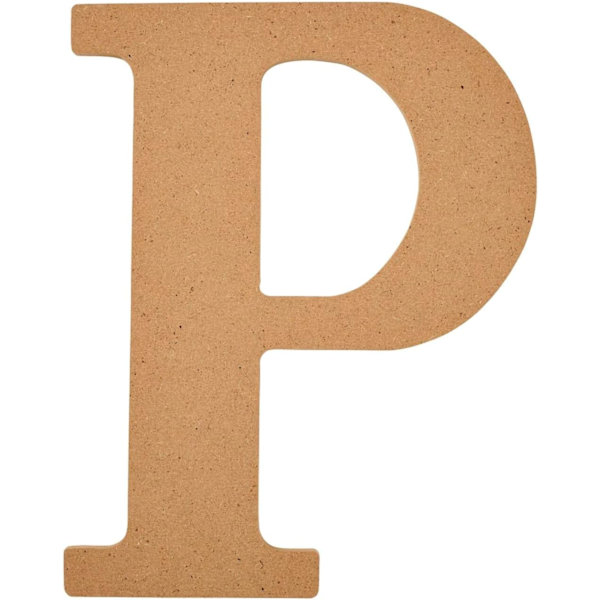8\" Ubehandlede trebokstaver for DIY-håndverk, personlig hjemmedekor, 63595 og 63591, 8 tommer P + Letter 63591 8 inch
