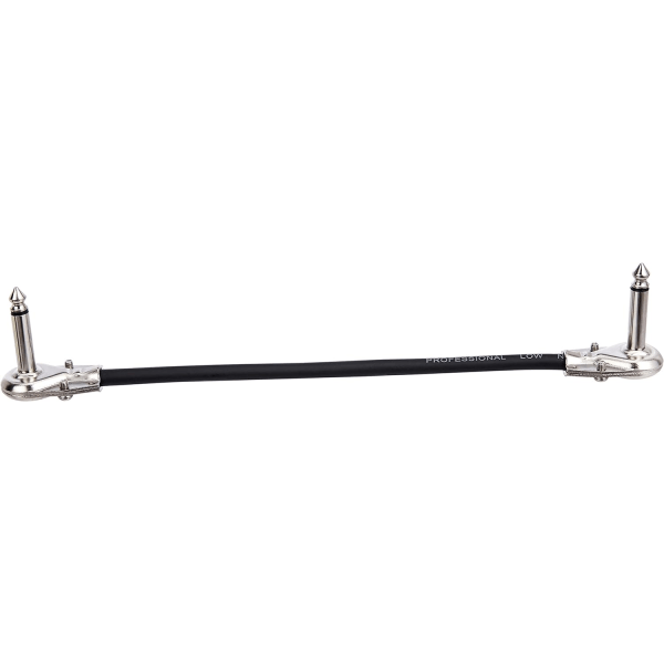 1/4 tommers gitarpatch-hjelpekabel, rett vinkel, 6 tommers lengde (0,15 m), 6-pakning, svart