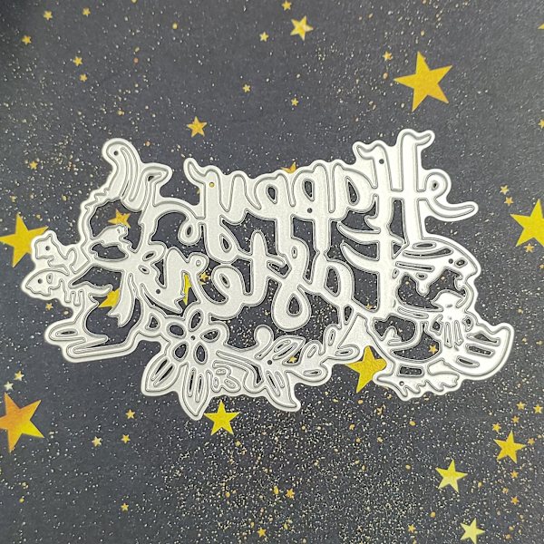 Glad Påsk Ord Med Kanin Kyckling Metall Skärmaskin Stencil Diy Scrapbook Form