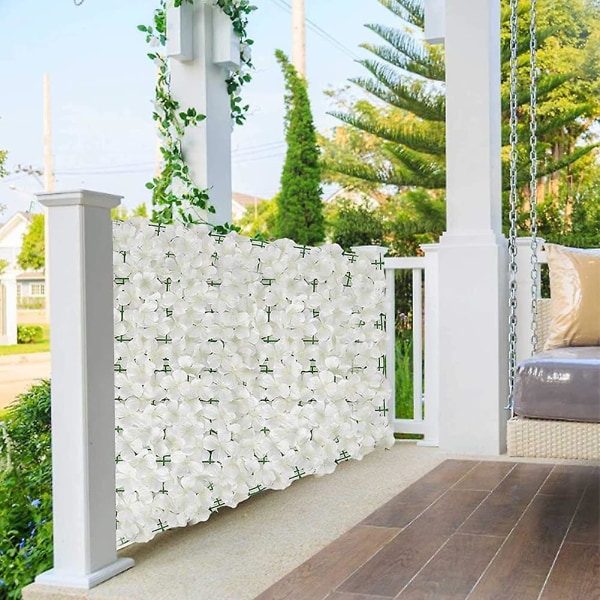 Kunstig blomstergjerde spilegjerde gjerdepaneler hagegjerde personvern gjerde pynt hvit 50x100cm hagegjerder og tilbehør 1 stk