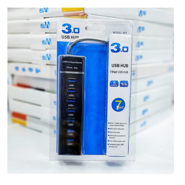 USB3.0 Notebook Desktop Udvidelsesdockingstation Én Træk Syv Hub 1,2 Meter Lang