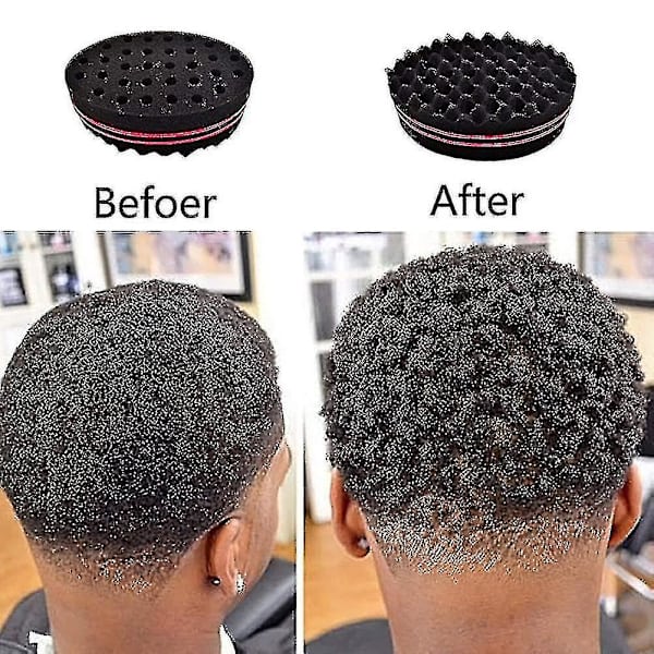 En förpackning kort hår twist svamp stora hål hårborste svamp twist våg frisör verktyg för dreads afro locs twist curl