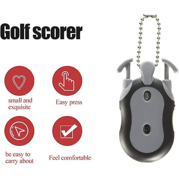 Golf Score Counter Golf Stroke Counter 2-i-1 Dual Dial Handhållen klickerräknare för räkning och golfpoäng (grå 2st)