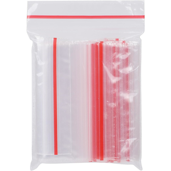 100 st Små Plastpåsar Förslutningsbara Ziplock-påsar 13 x 9cm Greppförslutningsbara Påsar Transparenta Plastpåsar Polyetenpåsar för Kök