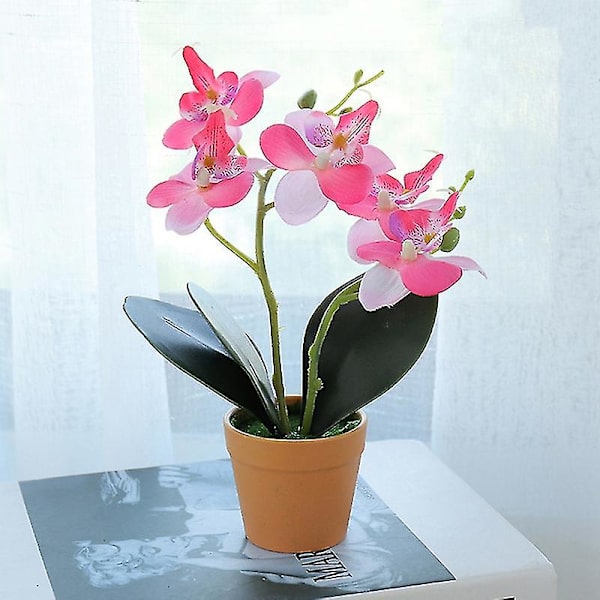 Konstgjord blomma fjärilsorkidé kruka bonsai trädgård hem bröllop fest dekor