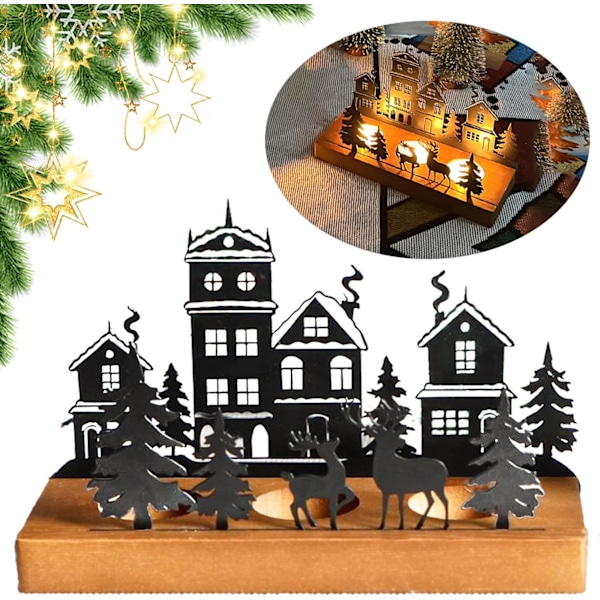Kynttilänjalka, adventtiseppele, musta 4 cm, teekuppi, kynttilä, pöytäkynttilä, kynttilänjalka, metalli, moderni, kynttilänjalka, lohkokynttilä, for Tree