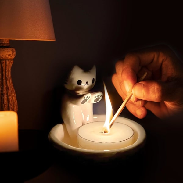 Kattung Ljusstake Värmande Tassar Katt Tealight Hållare Värmande Händer Rolig Djur Tealight Hållare (Inga Ljus) Söta Katt Tealight Hållare (Stil A Style a