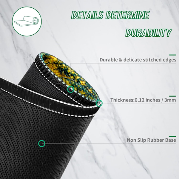 Musematte Gaming Stor Skrivebordsmatte (31,5 x 11,8 x 0,12 tommer) Vaskbar Stor Musematte, Japansk Musematte med Antiskli Gummibase, Utvidet Mo MousPad Y9 XL