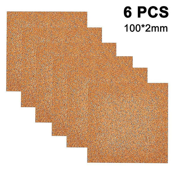 6 stk. Underlag i kork - 10x0,2 cm