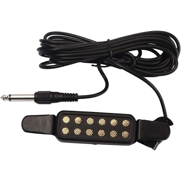 Gitarpickup 12-hulls lydhullsforsterker med 10ft kabel 1/4 tommers jack for 40 tommers / 41 tommers akustiske klassiske folkegitarer jack