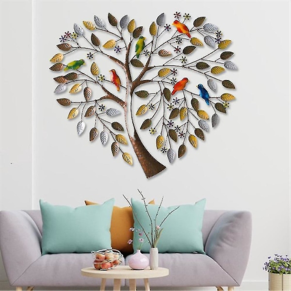 Family Tree Of Life Hjärtaform Väggdekoration Hemkonst Dekor