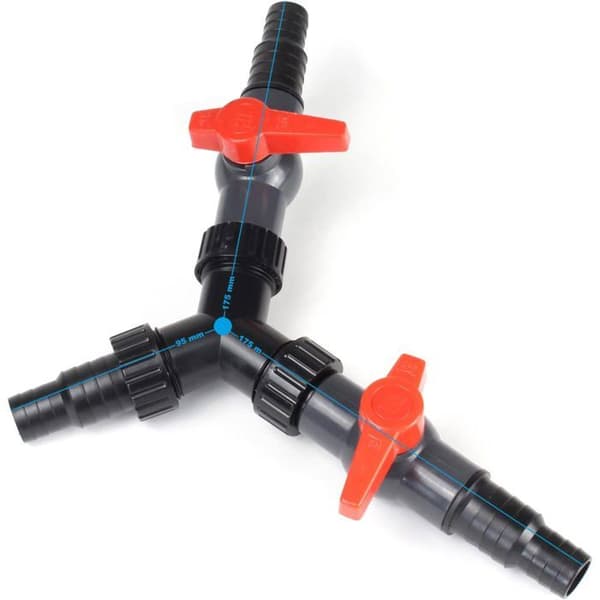 Y-fördelare 20/25 mm för dammslang (3/4\" / 1\") med justeringsventil