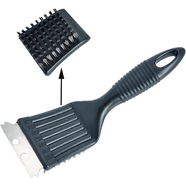 BBQ Grillbørste Pro Rengøringsbørste Skraber Rustfrit Stål Børster Rengør Grillene B Black
