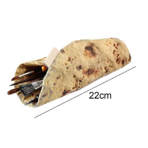 Sysy Creative Tortilla Pennal Etui Morsomt Burrito Stasjonær Pennal Pennholder Sminkeveske