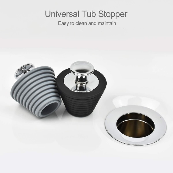 Universal badplugg, avloppspropp för badkar och handfat (2 st, slumpmässig färg)