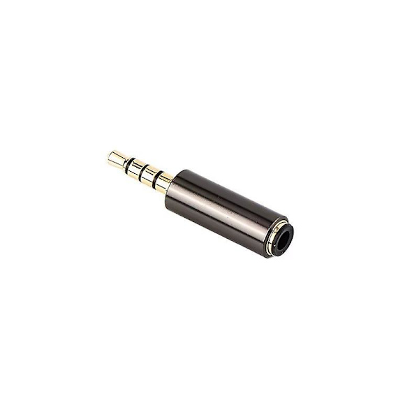 Audio Hovedtelefon Headset Adapter Konverter Stik Guldbelagt Til Stereo Headset Audio Øretelefon Smartphones Mikrofon Mic Tablets(4stk, Sort Grå)