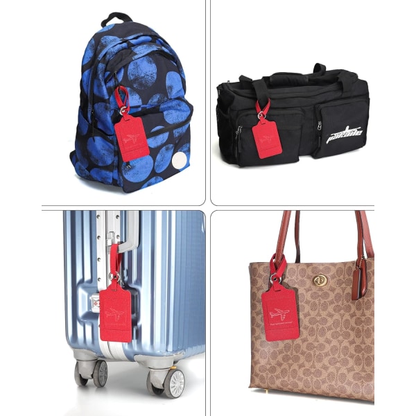 3-pakke bagasjemerker for kofferter, bagasjeetiketter, sterk, merkbar, slitesterk, reisemerker for bagasje, reisetilbehør, rød Starry Red 2.7 x 4.2 Inch/6.8 x 10.7 cm
