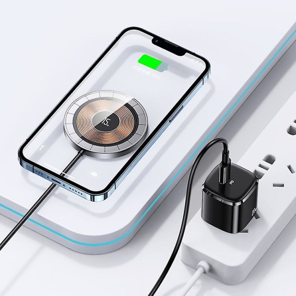 Induktionsoplader Magnetisk Oplader, 15W Hurtig Magnetisk Trådløs Oplader Trådløs Hurtigopladning Transparent version Til Iphone 14/14 Plus/14 Pro/14 Pro