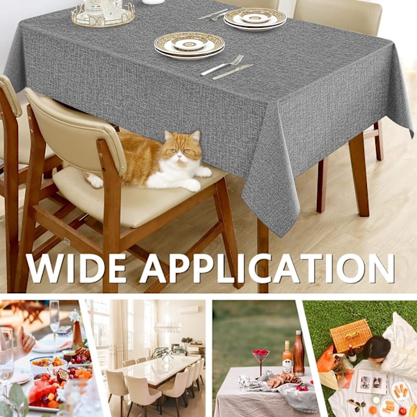 Grå Bordduk Rektangulær Burlap Bordduk Hessian Bordduk Stoff Avlang Duk Duk Dekke Kjøkken Hage Utendørs Spisebord Dekorati Light Grey 52x70in(132x178cm)