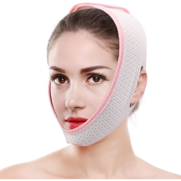 Anti Snore Chin Strap (rosa), Justerbar Anti Snore tyg hakband, Sömnhjälp för män och kvinnor